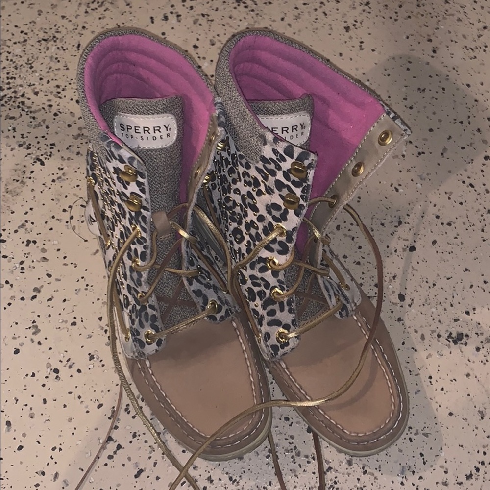 Sperry topsider cheetah boots